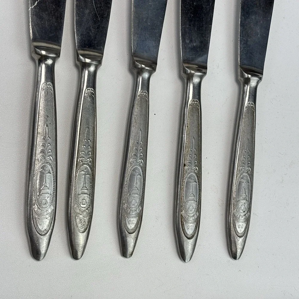 USSR Butter Knives Lot Of 5‎ Communist Russian Soviet PAVLOVO factory KIROVA
